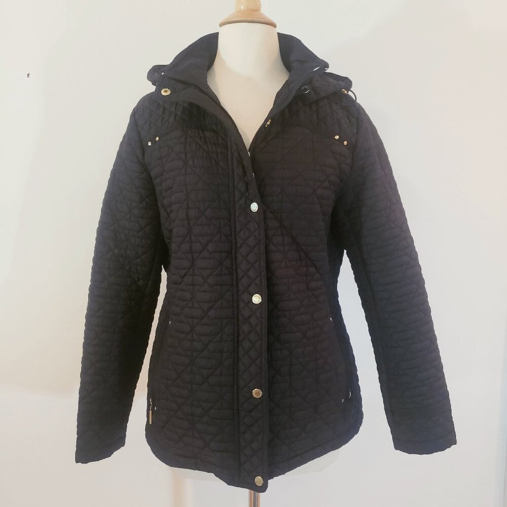 Weatherproof Quilted Black Jacket w/ Hood